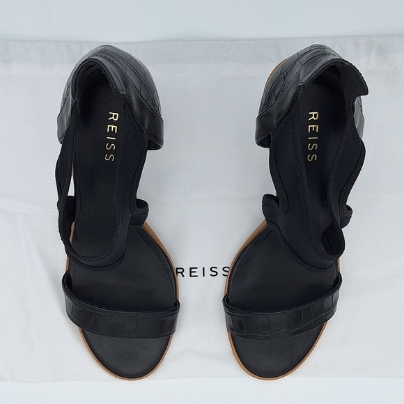 NEW Reiss Camille Embossed Leather & Neoprene Sandals - Picture 8 of 16